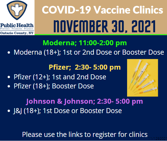 November 30th COVID-19 Clinics