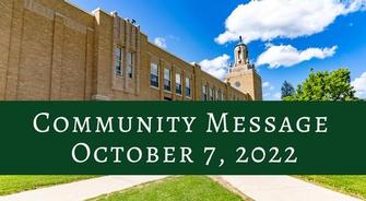 Community Update October 7, 2022